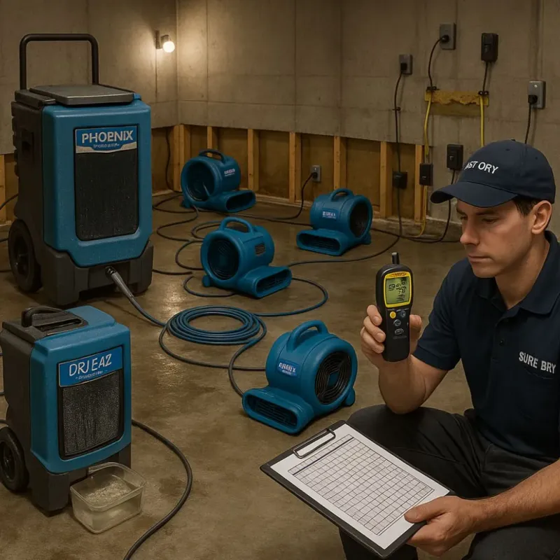 Structural Drying and Dehumidification process in Minerva Park, OH